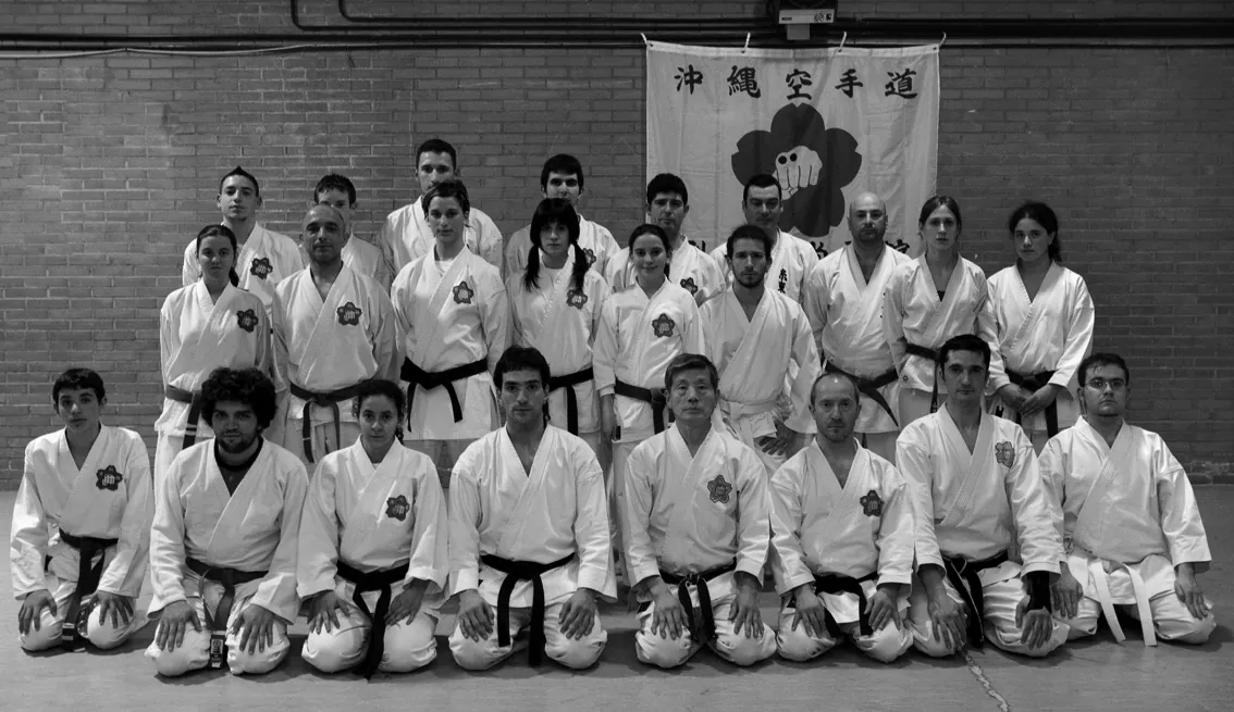 El Maestro Toshio Tamano con la escuela de Getafe, en 2006.